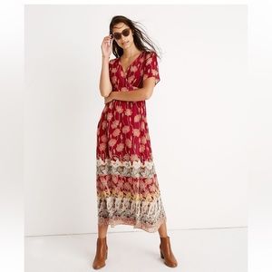 Madewell Tulip-Sleeve Maxi Dress in Tall Sunflowers Size 0